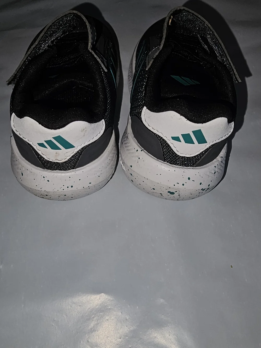 Baby Athletic Sneakers - Gray with Teal Stripes